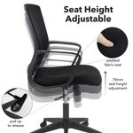 Jonas black mesh back operator chair with black fabric seat and black base