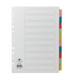 Concord Divider 10-Part A4 Multicoloured Tabs with Contents 72098/PJ20