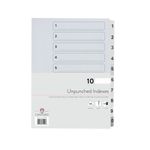 Concord Unpunched Index 1-10 A4 160gsm White (Pack of 10) 75201