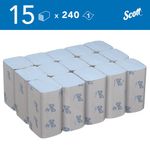 Scott Control Interfold V Fold Paper Hand Towels 1 Ply 240 Sheets Blue (Pack of 15) 6682