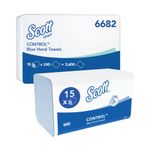 Scott Control Interfold V Fold Paper Hand Towels 1 Ply 240 Sheets Blue (Pack of 15) 6682