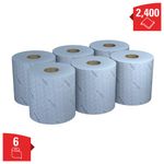 Wypall L20 Essential Centrefeed Wiping Paper Roll 2 Ply Blue (Pack of 6) 7277