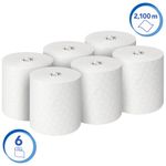 Scott Essential Rolled Paper Hand Towels 1 Ply 350m White (Pack of 6) 6691