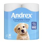 Andrex Complete Clean Toilet Tissue Standard 4x6 Rolls White (Pack of 24) 4480125