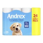 Andrex Complete Clean Toilet Roll 2-Ply 190 Sheets Per Roll (Pack of 24) 4970614