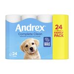 Andrex Complete Clean Toilet Roll 2-Ply 190 Sheets Per Roll (Pack of 24) 4970614