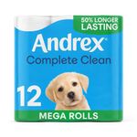 Andrex Complete Clean Mega Toilet Roll 2-Ply 290 Sheets Per Roll (Pack of 12) 4982014