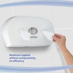 Aquarius Mini Twin Roll Centrefeed Toilet Tissue Dispenser White 7186