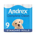 Andrex Complete Clean Toilet Roll 2-Ply 190 Sheets Per Roll (Pack of 9) 04970108