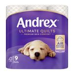 Andrex Ultimate Quilts Toilet Roll 3-Ply 155 Sheets Per Roll (Pack of 9) 4474132