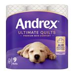 Andrex Ultimate Quilts Toilet Roll 3-Ply 155 Sheets Per Roll (Pack of 9) 4474132