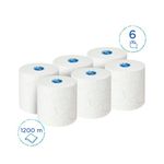 Kleenex Ultra Paper Towel Roll 2-Ply E-Roll 200m Long White Pack of 6