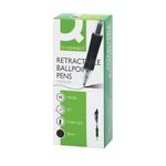 Q-Connect Retractable Ballpoint Pen Medium Black (Pack of 10) KF00267