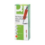 Q-Connect Retractable Ballpoint Pen Medium Red (Pack of 10) KF00269