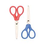 Q-Connect Ergonomic All Purpose Scissors 130mm Stainless Steel Blades Red or Blue Handle CKF01229