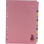 Q-Connect 20-Part Subject Divider Multi-punched A4 KF01517