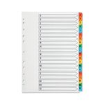 Q-Connect Index A4 Multi-Punched A-Z 20-Part Reinforced KF01523