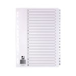 Q-Connect 20-Part A-Z Index Multi-Punched Reinforced Board Clear Tab A4 WhiteKF01532