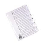 Q-Connect 20-Part A-Z Index Multi-Punched Reinforced Board Clear Tab A4 WhiteKF01532