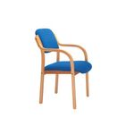 Jemini Wood Frame Chair with Arms 700x700x850mm Blue KF03514