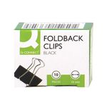 Q-Connect Foldback Clip 16mm Black (Pack of 10) KF03650