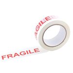Q-Connect Printed Fragile Tape Self Adhesive BOPP 48mmx66m (Pack of 6)