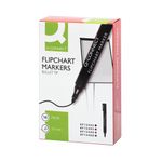 Q-Connect Flipchart Marker Pen Bullet Tip Black (Pack of 10) KF15392