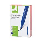 Q-Connect Permanent Marker Pen Bullet Tip Blue (Pack of 10) KF26046