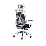 First Stealth Mesh Back Operator Chair Headrest + Arms 660x660x1140-1240 Black/WhiteKF70060
