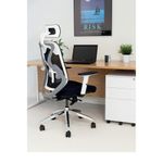 First Stealth Mesh Back Operator Chair Headrest + Arms 660x660x1140-1240 Black/WhiteKF70060