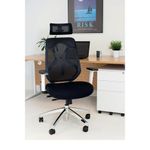 First Stealth Mesh Back Operator Chair Headrest + Arms 660x660x1140-1240 Black/WhiteKF70060