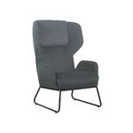 Calma Wingback Chair Grey with Black Frame KF70112