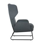 Calma Wingback Chair Grey with Black Frame KF70112