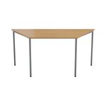 Jemini Trapezoidal Multipurpose Table 1600x800x730mm Beech/Silver KF71525