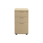 Jemini 3 Drawer Desk High Pedestal 404x600x730mm Maple KF72071