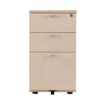 Jemini 3 Drawer Desk High Pedestal 404x800x730mm Maple KF72074