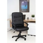 Jemini Hudson High Back Executive Chair 650x720x1050-1146mm Leather Look Black KF72232
