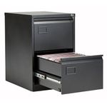 Jemini 2 Drawer Filing Cabinet Lockable 470x622x711mm Black KF72585