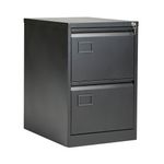 Jemini 2 Drawer Filing Cabinet Lockable 470x622x711mm Black KF72585
