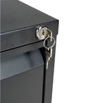 Jemini 2 Drawer Filing Cabinet Lockable 470x622x711mm Black KF72585