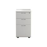Jemini 3 Drawer Desk High Pedestal 404x800x730mm White KF74150