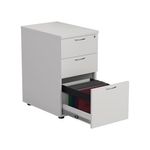 Jemini 3 Drawer Desk High Pedestal 404x800x730mm White KF74150