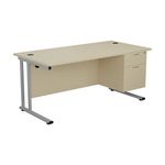 Jemini 2 Drawer Fixed Pedestal 404x655x495mm Maple KF74414
