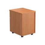 Jemini 3 Drawer Mobile Pedestal 400x500x595mm Beech KF74484
