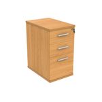 Astin 3 Drawer Desk High Pedestal Lockable 404x600x730mm Norwegian Beech KF77714