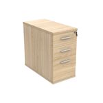 Astin 3 Drawer Desk High Pedestal Lockable 404x800x730mm Canadian Oak KF77719