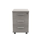 Astin 3 Drawer Mobile Under Desk Pedestal 400x500x590mm Alaskan Grey Oak KF77729