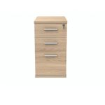 Polaris 3 Drawer Desk High Pedestal 404x600x730mm Canadian Oak KF77875