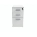 Polaris 3 Drawer Desk High Pedestal 404x600x730mm Arctic White KF77876