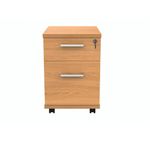 Polaris 2 Drawer Mobile Under Desk Pedestal 404x500x595mm Norwegian Beech KF77882
